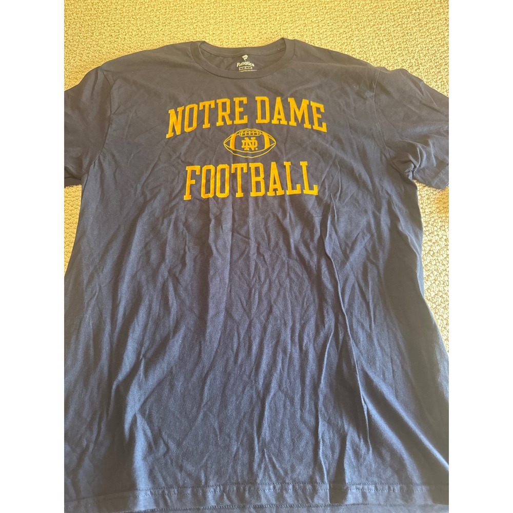 Fanatics Notre Dame Football T-Shirt Navy Blue Large NCAA Fighting Irish Sports